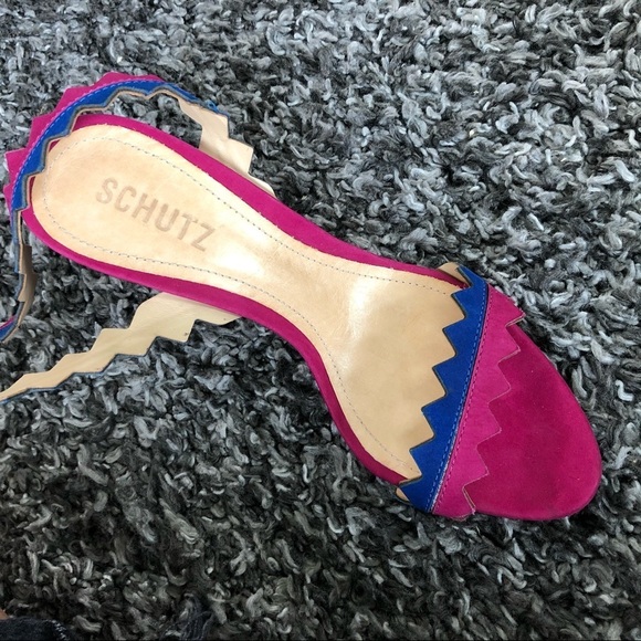 Nwt! Schutz Lisana heels. Fuschia & blue stiletto. - Picture 5 of 8